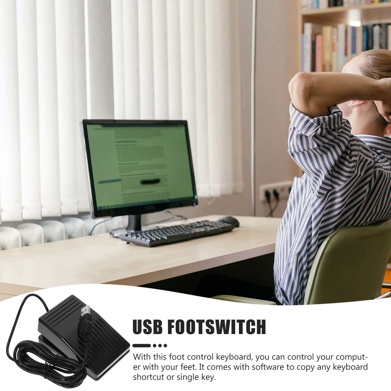 USB Footswitch Single Pedal Pr - Usb Foot Pedal Gaming ulasan dan harga