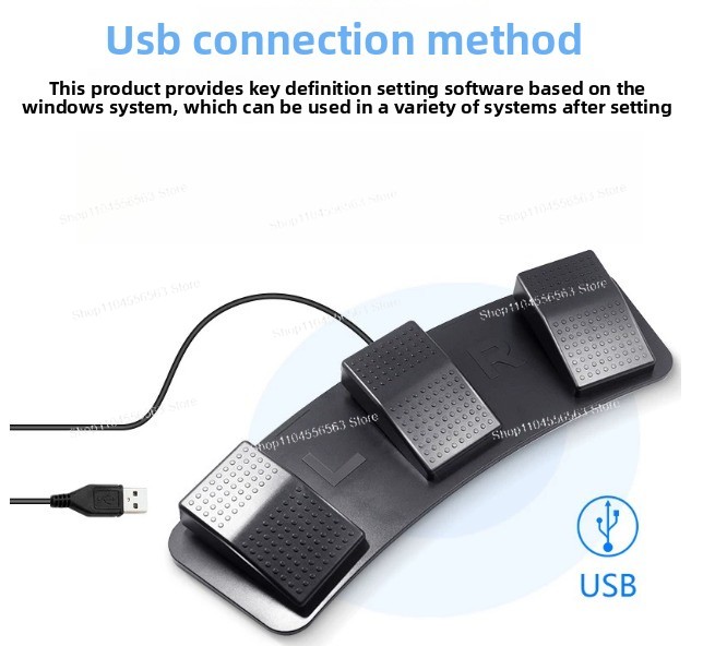 USB 3-Pedal Foot Switch Progra - Usb Foot Pedal Gaming ulasan dan harga
